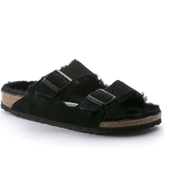 Birkenstock Arizona Shearling - Black New Birkenstock Arizona Shearling Suede Leather Sz.Eu 43